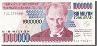 Turkey 1,000,000 Lira Banknote, 1995, KM:209 -