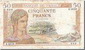 France 50 Francs Banknote, 1939-03-09, Fayette:18.23, KM:85b -