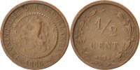 Netherlands 1/2 Cent Coin, William III, Bronze, KM:109.1 -