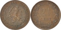 Netherlands 2-1/2 Cent Coin, William III, Bronze, KM:108.1 -