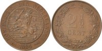 Netherlands 2-1/2 Cent Coin, William III, Bronze, KM:108.1 -