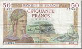 France 50 Francs 50 F 1934-1940 ''Cérès'' 1933, 1937-12-02, EF(40-45) Fay 18.5 -