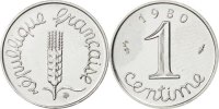 France Centime Coin, Épi, Stainless Steel, KM:928 -