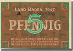 Germany 5 Pfennig Banknote, Baden, KM:S1001a -