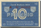 Germany 10 Pfennig Banknote, Baden, KM:S1002a -