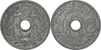 France 20 Centimes Coin, Lindauer, Zinc, KM:907.1 -