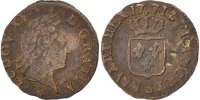 France Liard Coin, Louis XV, Liard à la vieille tête, Reims -