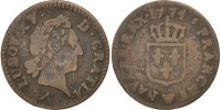 France Liard Coin, Louis XV, Liard à la vieille tête, Lille -
