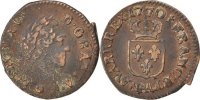 France Liard Coin, Louis XV, Liard à la vieille tête, Metz -
