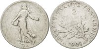 France 2 Francs Coin, Semeuse, Silver, KM:845.1, Gadoury:532 -