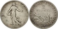 France 2 Francs Coin, Semeuse, Silver, KM:845.1, Gadoury:532 -