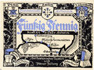 Germany 50 Pfennig Banknote, Malente-Gremsmühlen, lac 1921 UNC(63) Mehl:1063.2 -