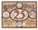 Germany 25 Pfennig Banknote, Jessnitz, cheval, Mehl:659.2 -