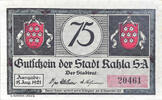 Germany 75 Pfennig Banknote, Kahla, personnage, 1921 UNC(63) Mehl:668.2 -