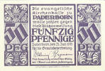 Germany 50 Pfennig Banknote, Paderborn, Eglise 1921-07-31 UNC(63) Mehl:1042.1 -
