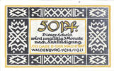 Germany 50 Pfennig Banknote, Waldenburg, arbre, Mehl:1371.14 -