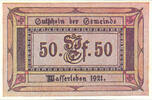 Germany 50 Pfennig Banknote, Wasserleben, Eglise, Mehl:1383.2 -