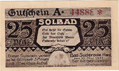 Germany 25 Pfennig Banknote Germany Suderode im Harz 25 Pfennig, jardin, 1921 UNC(63) Mehl:1292.1a -