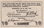 Germany 10 Pfennig Banknote, Sonderburg, château, 1920 UNC(63) Mehl:1240.1 -