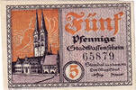 Germany 5 Pfennig Banknote, Stendal, Eglise, 1920 UNC(63) Mehl:S109.4b -