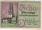 Germany 10 Pfennig Banknote, Stendal, Eglise, 1920 UNC(63) Mehl:S109.4e -