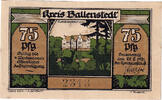 Germany 75 Pfennig Banknote, Ballenstedt, château, 1921 UNC(63) Mehl:60.1 -