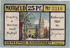 Germany 25 Pfennig Banknote, Badbergen, Eglise, Mehl:58.1 -