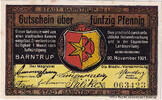 Germany 50 Pfennig Banknote, Barntrup, champs 1921-11-20, EF(40-45) Mehl:66.1 -