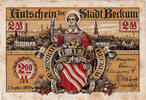 Germany 2 Mark Banknote, Beckum, Blason 1920-09-01, VF(30-35) Mehl:68.2 -