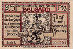 Germany 25 Pfennig Banknote, Belgard, armée, Mehl:69.3a -