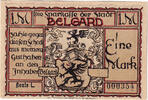 Germany 1 Mark Banknote, Belgard, personnage, Mehl:69.3a -