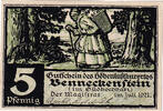 Germany 5 Pfennig Banknote, Benneckenstein, 5 Pfennig 1921, UNC(63) Mehl:73.1 -
