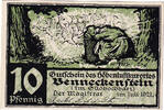 Germany 10 Pfennig Banknote, Benneckenstein, Forêt, Mehl:73.1 -