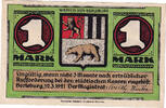 Germany 1 Mark Banknote, Berleburg, Blason, 1921 UNC(63) Mehl:80.1 -