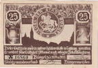 Germany 25 Pfennig Banknote, Bürgel, chasse 1921-05-28, UNC(63) Mehl:201.1a -