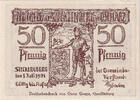 Germany 50 Pfennig Banknote, Stecklenberg, 50 Pfennig chevalier, 1921 UNC(63) Mehl:1258.1a -