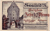Germany 10 Pfennig Banknote, Saalfeld, porte 1921-04-01, UNC(63) Mehl:1155.1 -