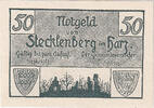 Germany 50 Pfennig Banknote, Stecklenberg, château, UNC(63) Mehl:1258.2 -