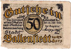 Germany 50 Pfennig Banknote, Ballenstedt, paysage, 1920 UNC(63) Mehl:61.1a -