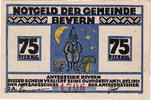 Germany 75 Pfennig Banknote, Bevern, personnage, 1921 UNC(63) Mehl:97.1a -