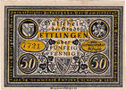 Germany 50 Pfennig Banknote, Ettlingen, charette, UNC(60-62) Mehl:355.1a -