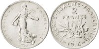 France 2 Francs Coin, Semeuse, Castelsarrasin, Silver -