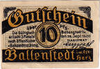 Germany 10 Pfennig Banknote, Ballenstedt, Monument, 1920 UNC(63) Mehl:61.2 -