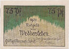 Germany 75 Pfennig Banknote, Weddersleben, village, Mehl:1386.1 -