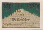 Germany 75 Pfennig Banknote, Weddersleben, Maison, Mehl:1386.1 -