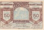 Austria 50 Heller Banknote, Ferschnitz, village, UNC(63) Mehl:FS 198a -
