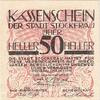 Austria 50 Heller Banknote, Stockerau, Texte, 1920 UNC(63) Mehl:FS 1038 -