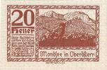 Austria 20 Heller Banknote, Mondsee, paysage, 1920 UNC(63) Mehl:FS 626a1 -