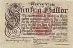 Austria 50 Heller Banknote, Worgl, Texte 1920-12-31, Mehl:FS 1252a -