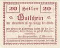 Austria 20 Heller Banknote, Lichtenegg, Ville, 1920 UNC(63) Mehl:FS 520 -